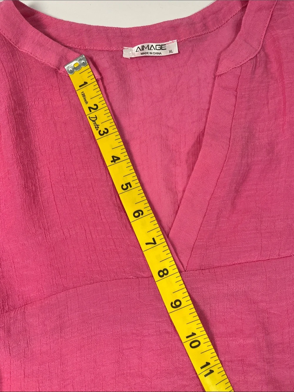 Aimage Bright Pink V-Neck Swimsuit Coverup W/Pockets Sz XL